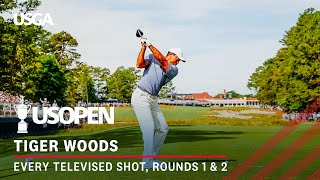 2024 US Open Highlights Tiger Woods  Every Televised Shot [upl. by Pincince564]