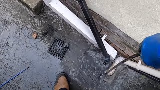 Major Kitchen Drain Unblock Full of Fat and Grease  Its a Big One [upl. by Einalem569]