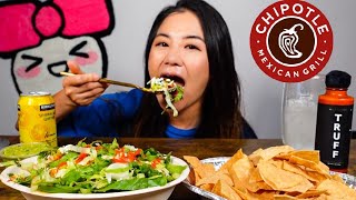 NEW CHIPOTLE CARNE ASADA BOWL  CHIPS AND GUAC l MUKBANG [upl. by Gotcher433]