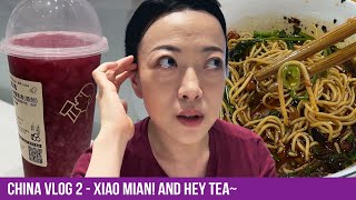 Spicy Chongqing Noodles and Hey Tea  China Vlog 2 Chongqing [upl. by Svetlana]