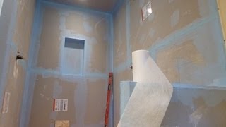 How to waterproof and tile walkin tile shower DIY step by step instructions  part quot1quot of 2 [upl. by Hax42]