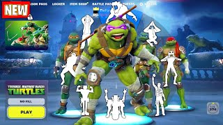 TMNT Fortnite DONATELLO by NINJA TURTLES doing all BuiltIn Emotes and Funny Dances シ [upl. by Bridwell]