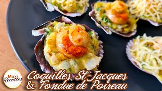 Coquilles SaintJacques et Fondue de Poireau Recette Facile et Rapide [upl. by Kannan]