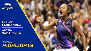 Leylah Fernandez vs Aryna Sabalenka Highlights  2021 US Open Semifinal [upl. by Baudoin]