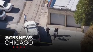 Chicago police shoot injure suspect who shot at officers hit ambulance [upl. by Ailen]