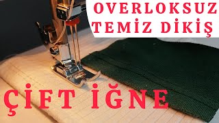 Çift iğne nasıl kullanılır reçme dikişi Oversize tshirt [upl. by Gniw]