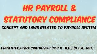 PayrollStatutory Compliancelaws related to payroll systemcompensation management [upl. by Kennedy]