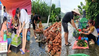 Huong goes to the market to sell kumquats  Quy builds a house  Lý Thị Hương [upl. by Elpmid]