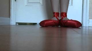 My NEW Red Pointe Shoes [upl. by Ideih]