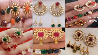 Gold changeable earrings designs with weight  gold adjustable studs  gold earrings designs [upl. by Ahsaya]