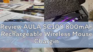 Review AULA SC100 800mAh Rechargeable Wireless Mouse Charging Gaming Mice 4 Color Breathing [upl. by Retxab]