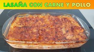 Lasaña de carne y pollo una gran receta para disfrutar [upl. by Anirret282]