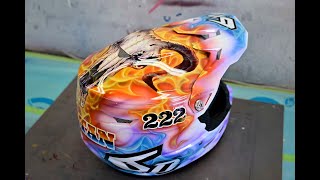 Zartan Airbrushed Motorcross Helmet Full video [upl. by Acinomaj]