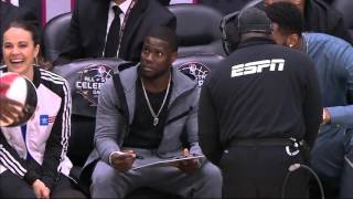 NBA 2016 ASG Celebrity Coach Drake vs Kevin Hart [upl. by Ecnerat]