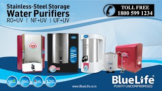 BlueLife® Water Purifiers  Detachable StainlessSteel Storage  Tollfree 18005991234 [upl. by Dyson]