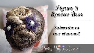 How to do a Figure 8 Rosette Hair Bun  Pretty Hair is Fun [upl. by Jackelyn]