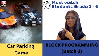 Codeorg Tutorial in Sprite Lab Batch 3  Lesson 3  Car Parking Game  Coding Blocks Junior [upl. by Schlenger]