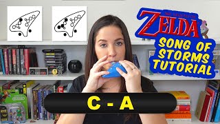 Zelda Ocarina of Time Song of Storms  Ocarina Tutorial  With Sheet Music [upl. by Siryt753]