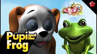 Pooppy and the frog  malayalam cartoon story for children from pupi2 [upl. by Heigho]