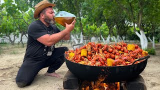 I Cooked Live Crayfish in a Cauldron over a Fire The Best Beer Snack [upl. by Teresa]