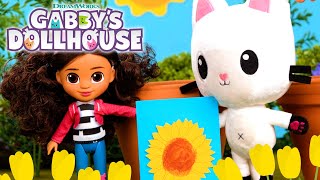 Planting Flowers with Gabby Step by Step Guide for Kids  GABBYS DOLLHOUSE TOY PLAY ADVENTURES [upl. by Aerdnahs678]