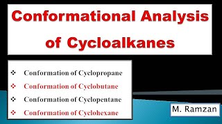 Conformational analysis of cycloalkanes Conformation of Cyclopropane Conformation of Cyclobutane [upl. by Tracy]