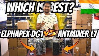 Antminer L7 Vs Elphapex DG1  Best Dogecoin miner 2024🔥 Crypto Mining India bitcoinmining antminer [upl. by Edme943]