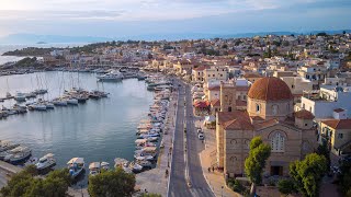 Λιμάνι Αίγινας  Aegina port Greece 4K video [upl. by Yenruoj]