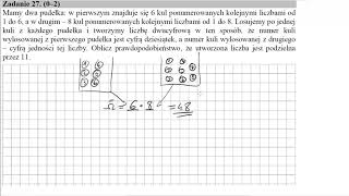 Matura sierpień 2015 zadanie 27 Mamy dwa pudełka w pierwszym znajduje się 6 kul ponumerowanych [upl. by Wareing]