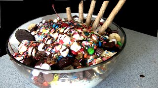 Massive Ice Cream Sundae Challenge 11000 Calories [upl. by Rolandson]