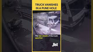 Pune Sinkhole Swallows a Truck  Jist [upl. by Asoj]