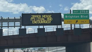 CDOT updates road signs encouraging Coloradans to zipper merge [upl. by Iadahs304]