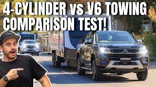 VW Amarok 4cylinder vs V6 towing test comparison review TDI500 v TDI600 [upl. by Cressy]