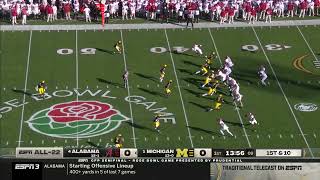 2024 CFP SemifinalRose Bowl Michigan vs Alabama All 22 ESPN3 Feed [upl. by Arok]