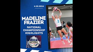 Madeline Frazier 2024 Setter C1VB 18ONE Heather Volleyball USAV NATIONAL CHAMPIONSHIP HIGHLIGHTS [upl. by Ayin]