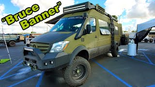 Tourig Built quotBruce Bannerquot Expedition 4x4 Mercedes Sprinter Van Conversion [upl. by Lash]