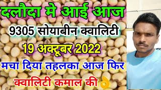 दलौदा मंडी आज आई 9305 सोयाबीन की क्वालिटी का भाव 19 अक्टूबर 20229305 ka bhav nai soya 9305 ka bhav [upl. by Anilecram]