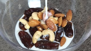 Add milk into dates and nuts you will be surprised with the result [upl. by Casaleggio]