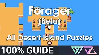 Forager Beta  100 Guide All Desert Island Puzzles Quests Overworld [upl. by Aieken]