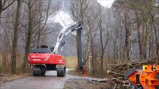 hydraulicus 20190315 Bagger LIEBHERR F350C mit WOODCRACKER [upl. by Janela]