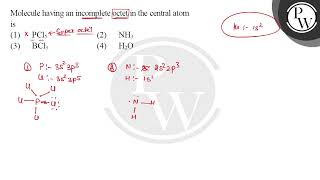 Molecule having an incomplete octet in the central atomisquotquothindiquotquotकेद्रीय परमाणु में अपूर्ण अष [upl. by Ynalem]