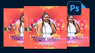 comment créer une affiche danniversaire sur photoshop  Tuto complet [upl. by Nwhas]