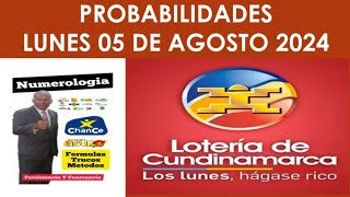 LOTERIA DE CUNDINAMARCA PROBABILIDADES HOY¡ LUNES 05 de Agosto 2024💥 loteriadecundinamarca [upl. by Kecaj]