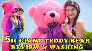 5ft Giant Teddy Bear 🐻 Review and Washing Guide  My Dholu  Flipkart [upl. by Abernathy]