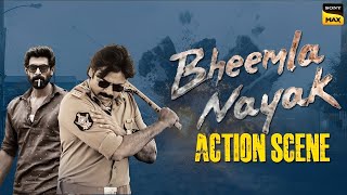 Pawan Kalyan Faces Off With Rana  Bheemla Nayak Hindi Dubbed Movie  Nithya Menen  Action Scene [upl. by Castra]