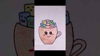 cup doodle art 🥰 doodling🥳 how to draw cup doodle 🤯🎉 shorts doodleart [upl. by Enerod634]