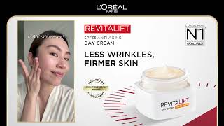 See Firmer Skin Lesser Wrinkles  LOreal Paris Revitalift Day Cream [upl. by Miuqaoj787]