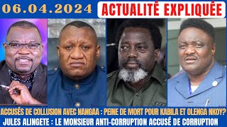 ACTU EXPLIQUÉE 0604  ACCUSÉS DE COLLUSION AVEC NANGAA PEINE DE MORT POUR KABILA ET OLENGA NKOY [upl. by Weil]