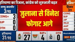 Haryana Election Result 2024 जुलाना से विनेश फोगाट आगे  Vinesh Phogat Leading In Julana BJP Cong [upl. by Iteerp]