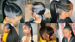 LIFE CHANGING Sleek Ponytail with Extensions Hack on Type 4 Natural Hair [upl. by Gustavo111]